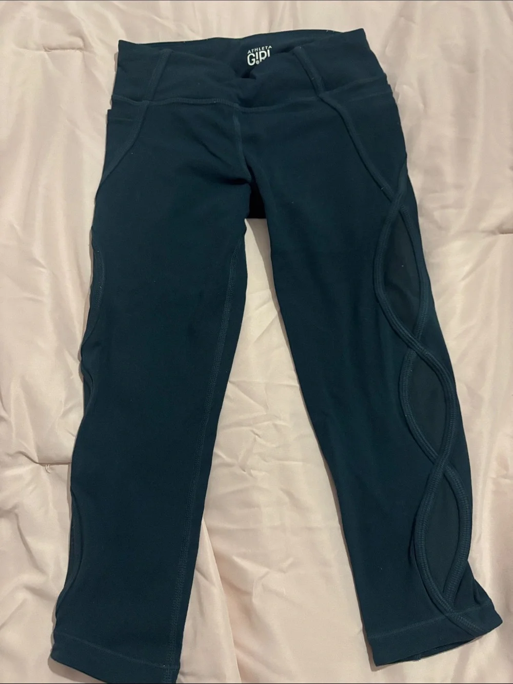Athleta Girls' Athletic Leggings with Side Twist Detail